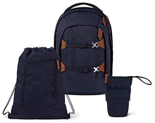 Satch Pack Pencil Slider Light Edition Schulrucksack Set 3tlg. mit Sportbeutel (Nordic Blue)