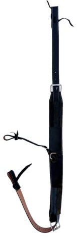 WEMBILS Western-Leder-Flankengurt mit Knüppel-Set, hinten hinten, Sattelgurt, Pferdegurt, Schwarz