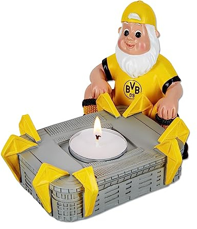 Dortmund Borussia BVB Gartenzwerg mit Teelicht