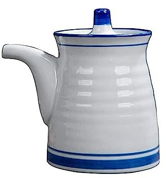 JCAKES Distributeur d'huile et de vinaigre Distributeur d'huile et de vinaigre, bouteille d'huile en céramique vinaigre/soja Vintage petite bouteille étanche, condiment liquide Cuisson