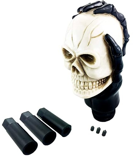 Schädel Auto Schaltknauf Deko,Totenkopf Schalthebel Auto Überzug,Universal Manuell Auto Skeleton Skull Schaltknüppel Shifter Knob Tuning Adapter,Gear Shifter Knob Schalthebelknauf Schalthebel Zubehör