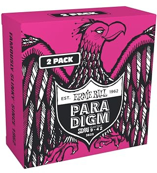 Ernie Ball Super Slinky Paradigm E-Gitarrensaiten, 2er-Pack 9-42