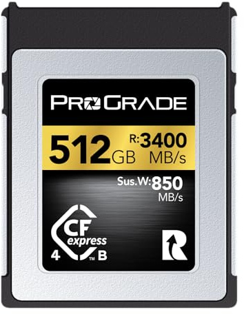 ProGrade Digital CFexpress 4.0 Typ B Speicherkarte für Kameras, optimiert für Express-Übertragung von Dateien und großen Speicher, 512 GB Gold-Serie
