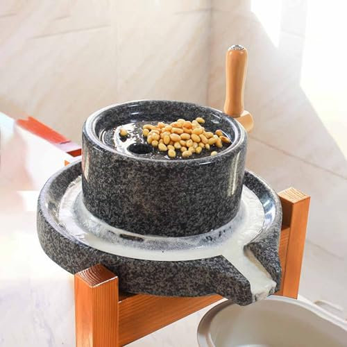 Getreidemühle Steinmühle Kaffeemühlen Neu Manuelle Getreidemühle Steinmahlwerk mit Ständer, Handkurbel Reis Weizen Kaffee Bohne Paprika Mühle Schleifer, Chinesischer Stil Steinmühle Trocken/Nass Mühle