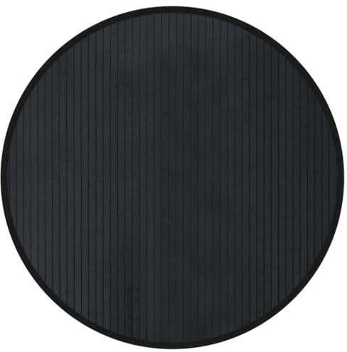 vidaXL Tapis Rond Noir 80 cm Bambou, Tapis de Salon, Tapis de Cuisine, Tapis Rond, Tapis de Chambre à Coucher, Tapis de Salle de Bain, Tapis en Bambou