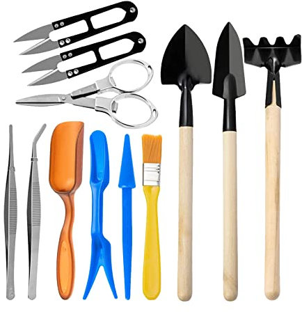 Mini-Gartengeräte, 12-teiliges Sukkulenten-Werkzeug-Set, Mini-Gartengeräte-Set Zum Umpflanzen, für die Pflege von Blumentöpfen, Kakteen Im Innenbereich