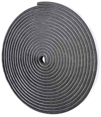 COUMENO 10m Selbstklebende Bürstendichtung für Türen & Fenster, 5mm x 9mm. | Rückstandsloses Wasserdichtes Dichtungsband, Graue Bürstendichtung für Rolladen & Schränke, Wind-, Staub- und Insektendicht.