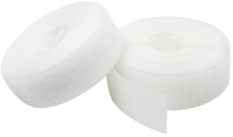 KLEBASTO Klettband zum nähen | SET Hakenband und Flauschband | Klettverschluss zum nähen | Hohe Verschlusskraft (Weiß, 30mm x 3 m)