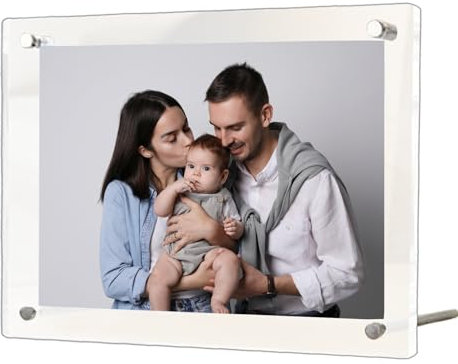 Ehuihuan Acryl 20x30cm Doppelseitiger Fotorahmen, klarer Acryl, Rahmenloser Bilderrahmen für Familienfoto, Zertifikat, Poster