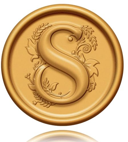 20 Stück Wachssiegel Selbstklebend Sticker, Umschlagaufkleber Siegelaufkleber Vintage Geprägte Gold Klebende Wachs Siegel Aufkleber für Hochzeit Umschläge Einladungen Geburtstag Party (S)