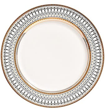 MUZIT Plates,Dinner Plate Gold Bead Glass Charger Dinner Plated Dish Salad Fruit Wedding Plate Dinner Plates