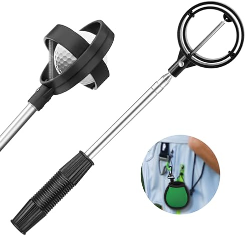 Golfball-Retriever Rostfreier Teleskop Ballsammler für Wasser Golfballpflüc | Golfballpflücker Golfball-Zubehör für Wasser und Büsche Golf-Zubehör Geschenke für Golfer Geschenke für Männer