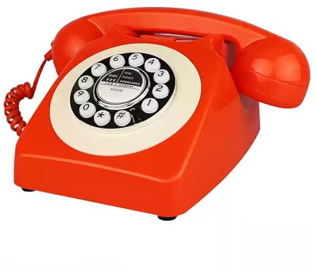 TelPal Téléphone rétro Filaire Vintage Ancien téléphone Fixe Classique années 80 pour décoration de Maison et de Bureau, téléphone d'hôtel Fantaisie avec Rappel