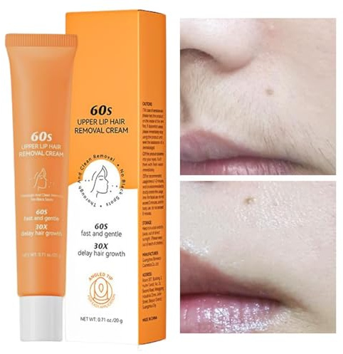 TQEBWUS Gesichtshaarentfernungscreme, 20g Upper Lip Hair Removal Cream Gesichtshaarentfernung Creme Oberlippenhaarentfernung, Sanfte Oberlippen Haarentfernungs Creme, Beruhigende Enthaarungscreme