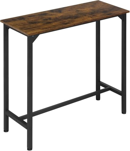 EUGAD Table de Bar 100x40x100 cm, Table Haute Étroite Métal & Bois