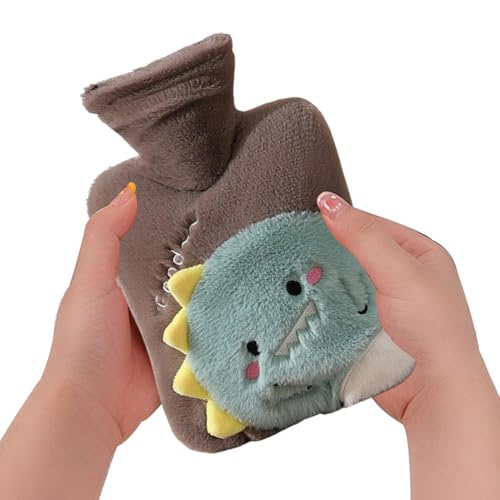 Dreuhuing Wärmflaschenbezug, 1000 ml Wärmbeutel, Cartoon-Wärmflasche, Heizkissen mit weichem Bezug, große Kapazität, Bettwärmer für Bett, Füße und Taille