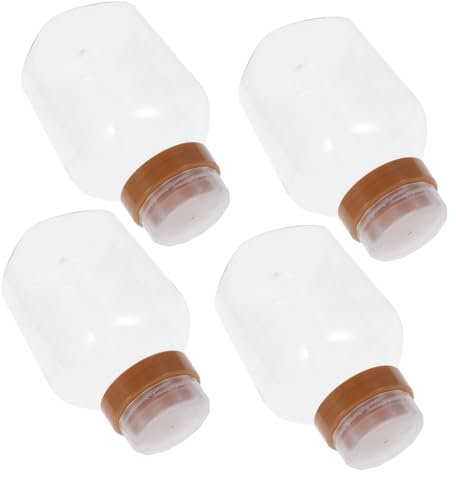 Yardwe 4piezas Tarro De Miel Transparente De Plástico Recipiente Para Miel Con Tapa Unidades Presión Prueba De Fugas Para Cocina Vacíos