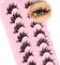 Veleasha Lot de 7 paires de faux cils de manga - Cils de chat - Cils doux - Cils artificiels - Cils d'anime (sirène)