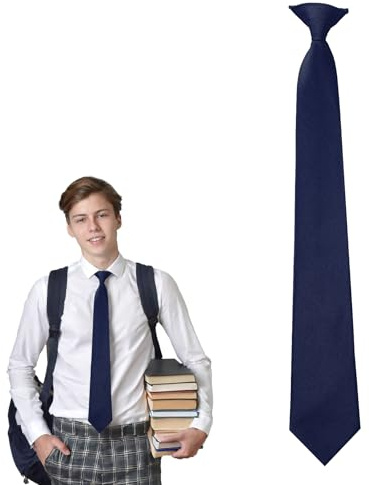Yolev Cravatte da Uomo Cravatte a Clip da Uomo Fermacravatta Tinta Unita Cravatta Pre-Annodato Lunghezza 50 cm Formale Abbigliamento da Donna Uomo Ufficio Scuola Festa (Blu Navy)