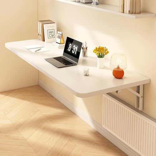Laneryin Wooden Wall Mounted Folding Table Floating Hanging Laptop Desk