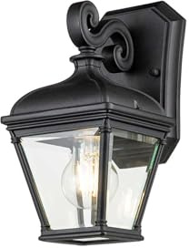 Außenwandleuchte im Landhausstil, kleine Laterne mit Echtglas Höhe 27,5cm