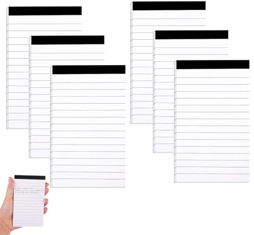 6 Pièces Petit Bloc-Notes de Remplacement A7, Mini Carnet de Notes