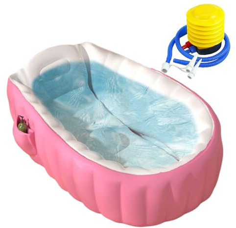 Gonflable Pour Jeune Enfant Bassin Pliable Indispensable 2 Ans Et Plus | Tub Gonflable Pour Bébé Avec Pompe À Pied Pour Gonflable Salle De Bain Extérieur