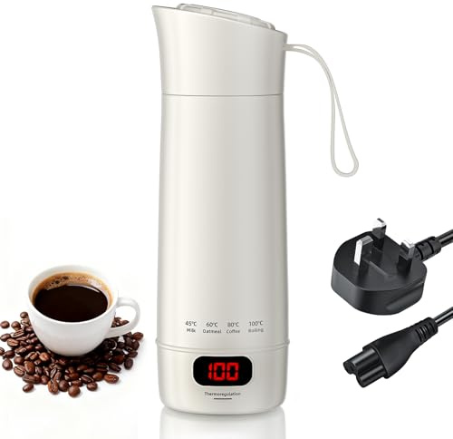 Kssvzz Portable Travel Kettle, 400ml Small Electric Kettle With 4 Temperature Controls - LCD Display, 304 Stainless Steel, Auto Shut Off, Boil Dry Protection