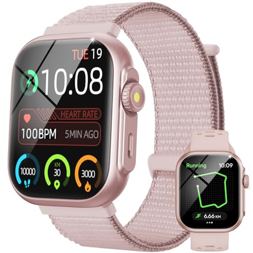 Parsonver Montre Connectée Homme Femme avec Appels Bluetooth, Smartwatch avec GPS, 3ATM Étanche, 1,85 Montre avec 100+ Sports, Fréquence Cardiaque, Sommeil, Fitness Watch pour Android & iOS (Or rose)
