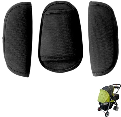 3 Pcs Car Seat Strap Pads, Baby Seat Belt Pads Set, Universal Pram Strap Covers, Shoulder Straps Covers and Crotch Pad, Skin-Friendly Seatbelt Cushions, for Newborns, Infants and Kids