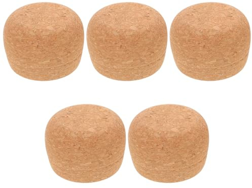 TOBBOMEY 5 Pièces Bouchons Liège pour Bouteilles Bouchons Bois pour Scellement Étanche de Vin Décanteurs et Bouteilles Verre Protection de Fraîcheur et Conservation Aromatique