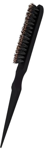 Keenso Spazzola per Cotonare, Spazzola per Capelli con Manico a Coda per Pettinare la Schiena, Sollevare (BLACK)