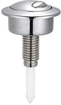 Toilet Flush Button Replacement – Universal Dual Flush Cistern Push Button Compatible with Optima 49, Round Chrome Toilet Button (1 Pcs)