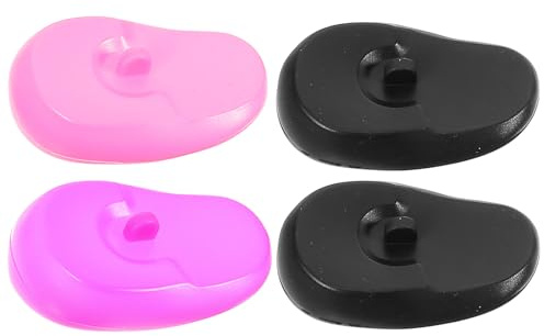 MERRYHAPY de Oídos para Tinte de Cabello de Silicona 4 Unidades en Colores Rosa Morado y Negro Orejeras Reutilizables para Salón y Cuidado Personal Protección Auditiva Ligera y
