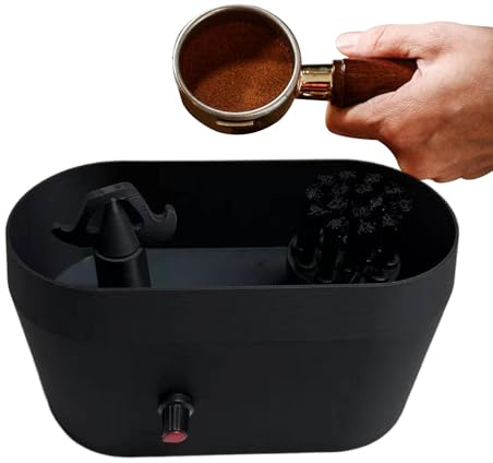 Générique Nettoyeur De Porte-Filtre pour Machine À,Kit De Nettoyage pour Porte-Filtre 51/53/58 Mm, Nettoyeur Électrique Automatique De Marc De Café, Brosse De Nettoyage avec Bac