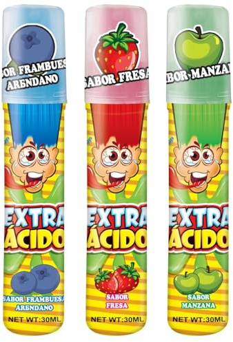Caramelo Líquido Extra Ácido Spray | 30ml x 18 Unidades | Golosinas Ácidas con Sabor Intenso y Divertido | Sin Gluten | Perfectas para Fiestas, Celebraciones y Regalos