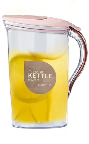 Distributore per acqua fredda – caraffa stretta sulla porta del frigorifero, coperchio fisso, sollevatore di bevande trasparente, versatore per bevande ghiacciate, contenitore di raffreddamento