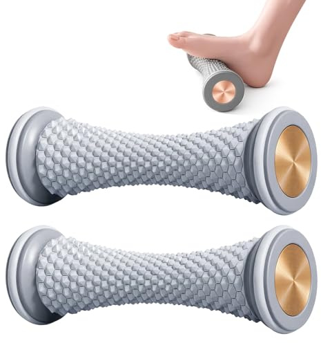 2 Stück Faszienrolle Fuß, Tragbar Fussmassageroller, Fußmassageroller Für Plantarfasziitis Und Fersensporn, Ideal Für Die Selbstmassage(Grau)
