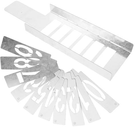 Healvian Plantillas Numéricas Metálicas Huecas 6 Ranuras Galvanizadas 5 Cm Reutilizables para Pintar sobre Madera Buzones Manualidades Stencil para Pintar Números