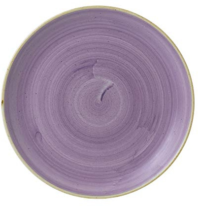 Churchill Geschirr Stonecast -Coupe Plate Teller- Durchmesser: Ø 28,8cm, Rustikaler Charme Dekorgeschirr manuell dekorierte Unikate Servier Teller Pizzateller Plate Bowl Schussel Schüssel (Lavender)