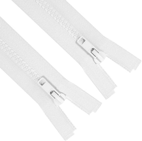 Sawoake #5 2 Stück 30 cm Trennende Jacke Reißverschlüsse zum Nähen Mäntel Jacke Reißverschluss Weiß geformte Kunststoff Reißverschlüsse Bulk Tailor DIY Nähwerkzeuge für Kleidungsstück/Taschen