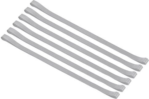 PATIKIL Bandes Serviettes, 6 Paquet 11.81x0.4 Pouce Silicone Extensible Serviette Chaise Clips Sangles pour Plage, Piscine, Croisière Chaises, Gris