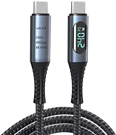 AWADUO USB 4 Kabel, PD 240W für Kabel Dual Unterstützt 8K HD Display USB C Kabel 8K@60Hz 40Gbps Datenübertragung(1M/3.3ft)