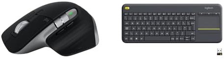 Logitech MX Master 3S for Mac - Wireless Bluetooth Mouse with Ultra-fast Scrolling, Ergo, 8K DPI & K400 Plus Wireless Touch TV Keyboard With Easy Media Control and Built-in Touchpad