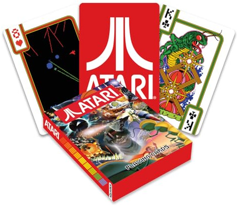 AQUARIUS Atari Spielkarten – Atari-Themendeck mit Kartenspiel für Ihre Lieblingskartenspiele – Offiziell lizenzierte Atari-Merchandise-Artikel und Sammlerstücke