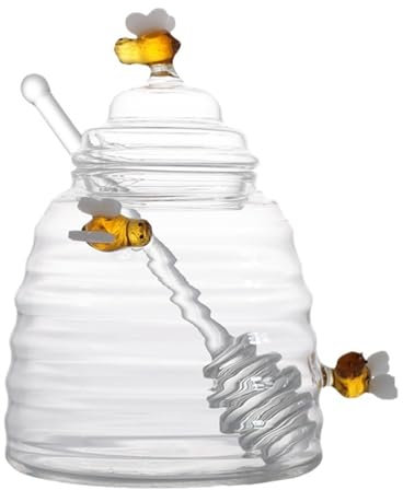 MXMZSRTH Honigglas Kreatives Honigglas Haushaltstransparentes Glas mit Deckel Home Kitchen Vorratsglas