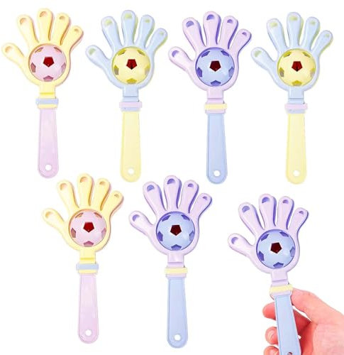 TICKLELY 6 Piezas Paquete de badajos de mano y juguetes ruidosos - Fabricante de ruido para fútbol y aplaudidores de mano - Matasuegras divertidos para su diversión festiva