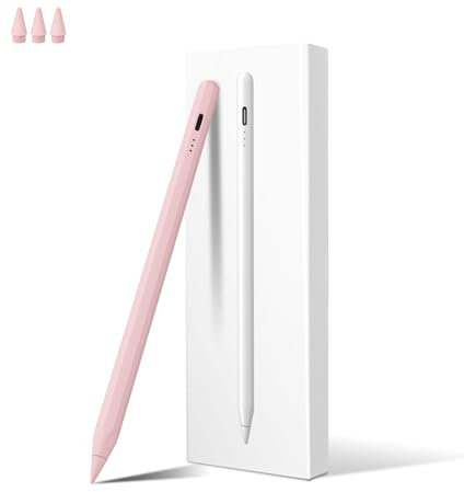 MEKO Stift für Apple iPad 2018-2025 mit Schnellladeleistung, Pen mit Palm Rejection und Neigungssensitivität, Pencil für iPad 6.-10./A16, Pro M4/13,11,12.9, Mini 5.-7., Air M2/M3 3.-5.