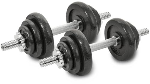 Sevico Hantelset aus Gusseisen, verstellbar, Hantel Set 2er Kurzhantelset Hantelstangen Gewichtsset mit Verbindungsstange für Männer und Frauen, Fitnesstraining, Gewichtheben für Zuhause