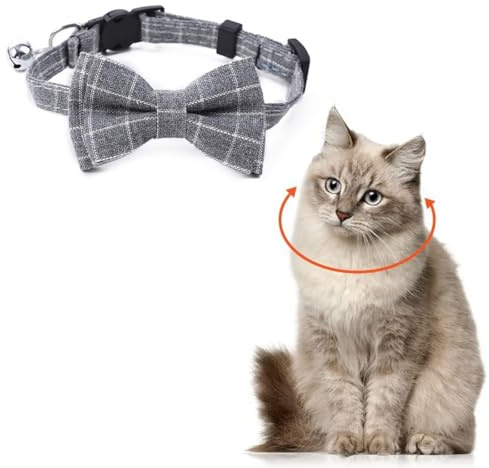 WeddHuis 1 PCS Collari per Gatti con Campanello Papillon per Gatti, Collare Staccabile per Gattini Collari di Sicurezza a Sgancio Rapido per Gattini e Cani di Piccola Taglia